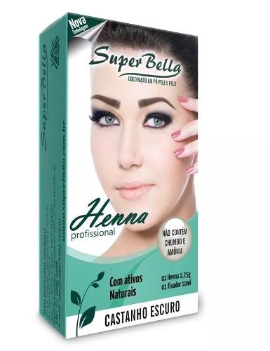 Henna Super Bella 1.25g + Fixador 9 Cores a escolha