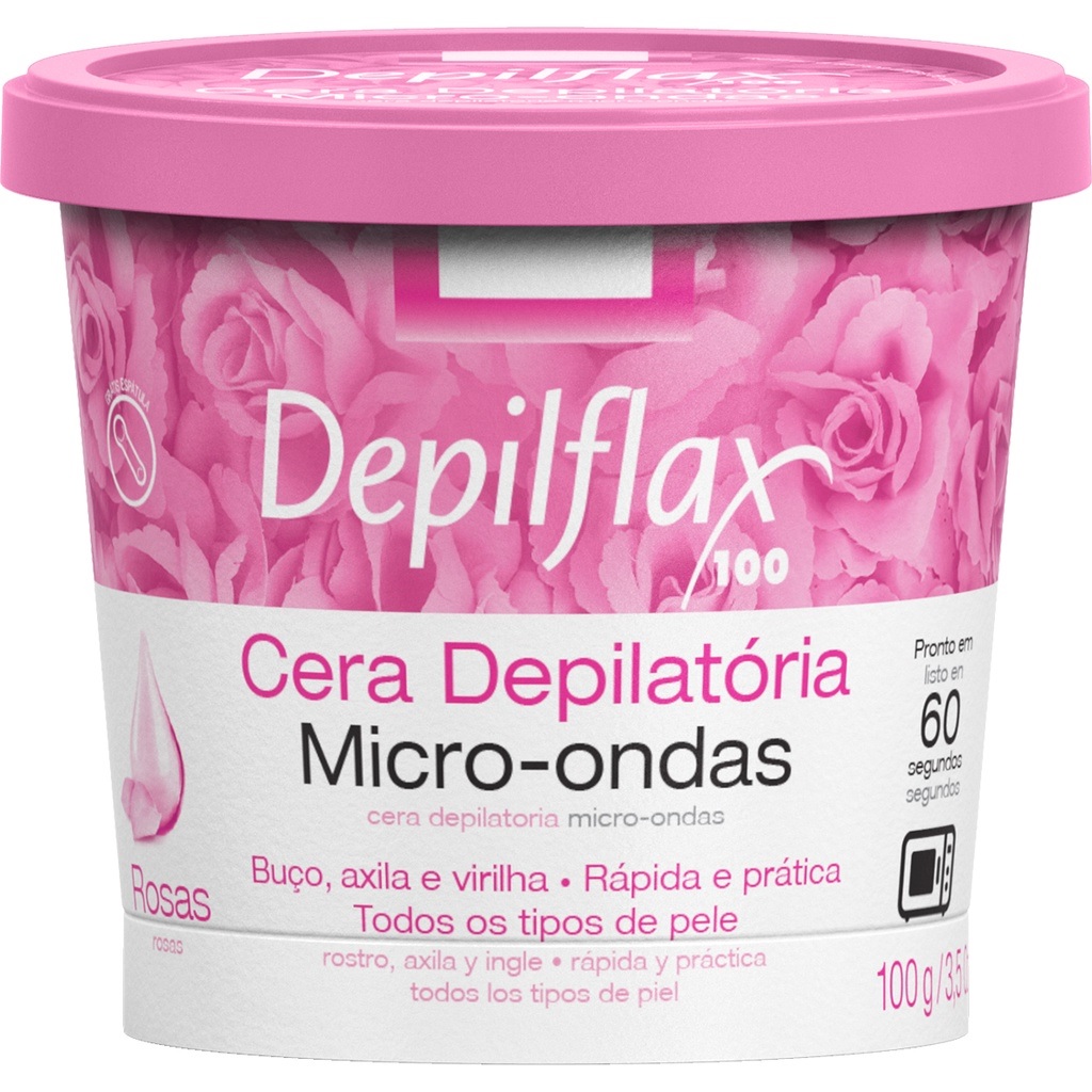Cera Depilatória Depilflax 100G Micro Ondas Rosas