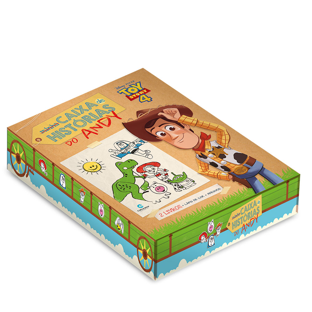 Box com Livros de Histórias e Colorir do Toy Story 4