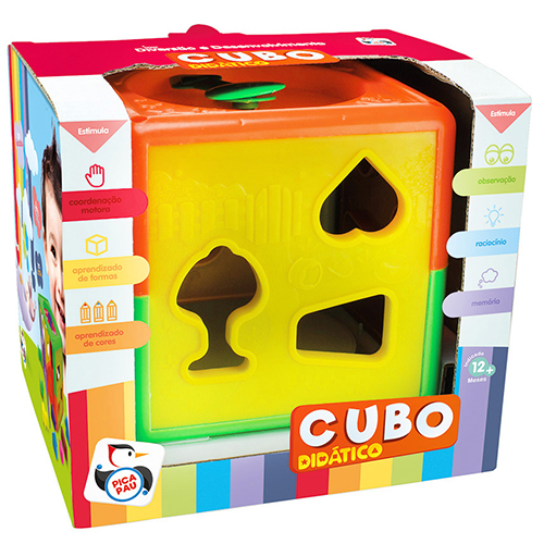 Brinquedo Educativo para Bebês Cubo Didático - Pica-Pau