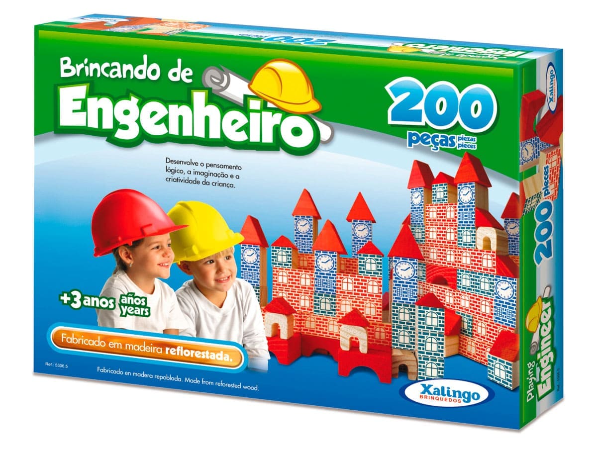 Brinquedo Pedagógico - Brincando De Engenheiro 200 Peças