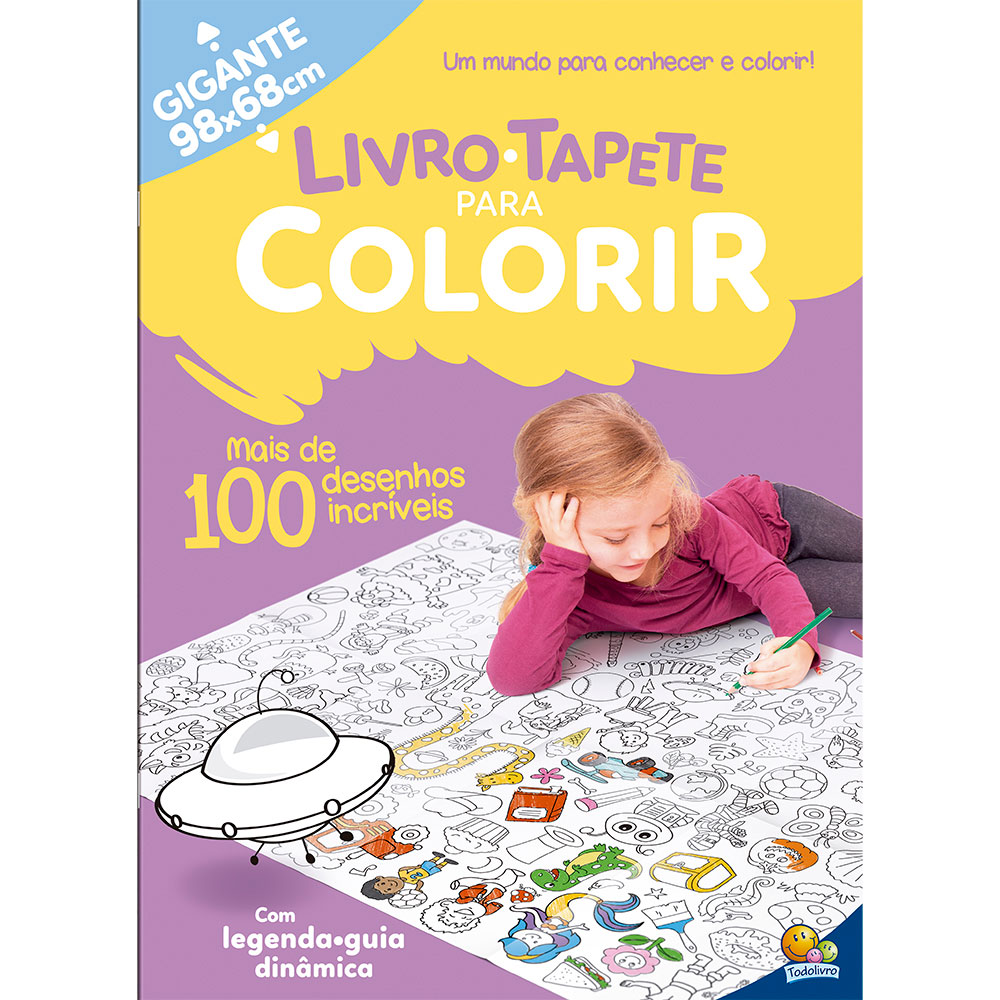 Livro Infantil Tapete para Colorir - 100 Desenhos Incríveis