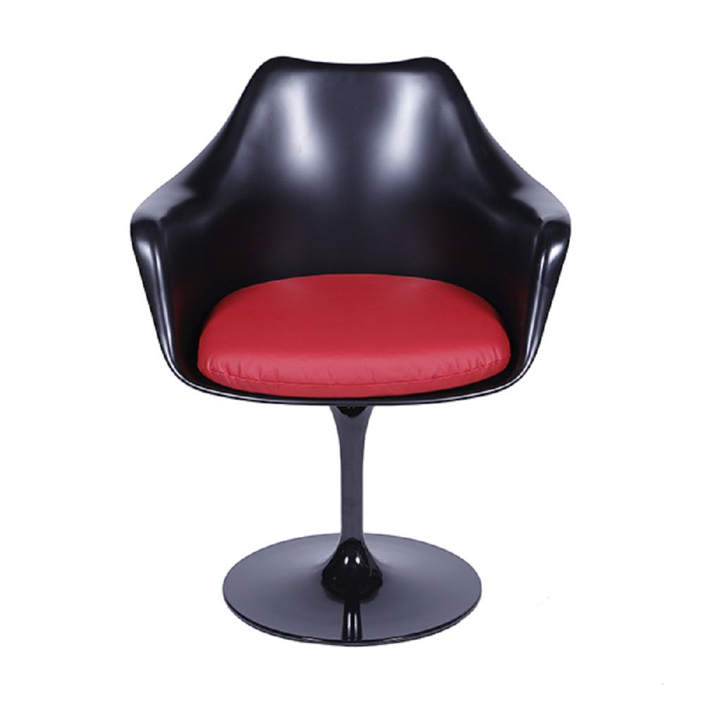 Cadeira Saarinen Preta com Braço e Almofada Or Design