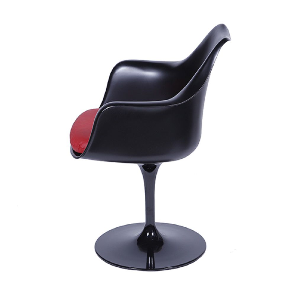 Cadeira Saarinen Preta com Braço e Almofada Or Design