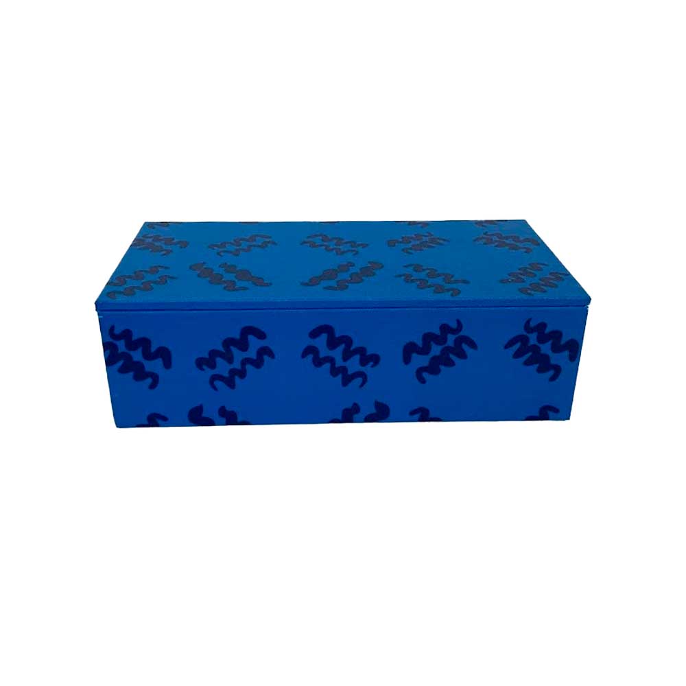 Caixa Decorativa Azul Mesclado Pequena