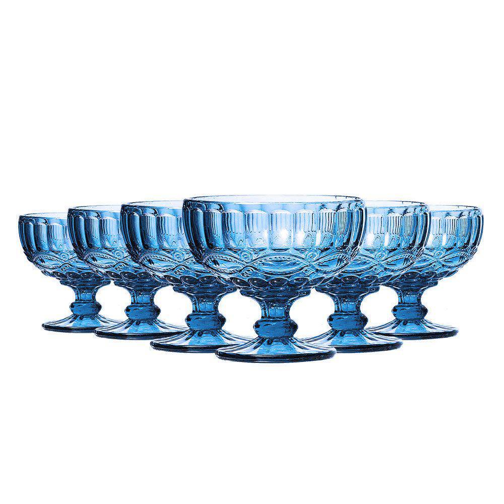 Conjunto de 6 Taças de Coquetel Elegance - Azul 310ml