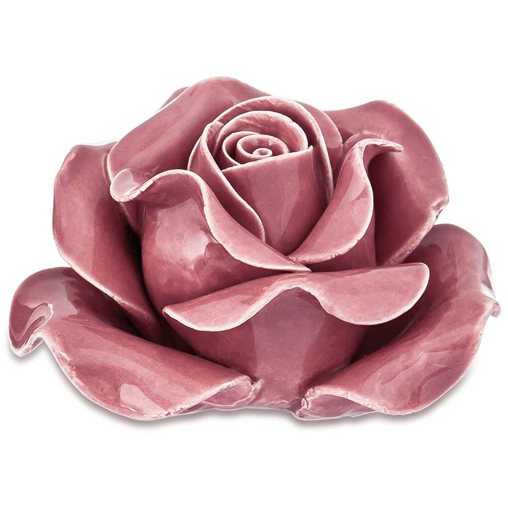Flor Decorativa em Cerâmica Rosa 9cm