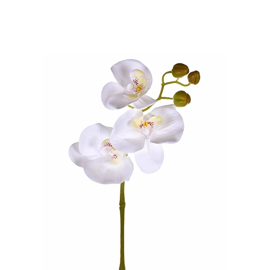 Orquídea Artificial Toque Real X3 Branca 58cm
