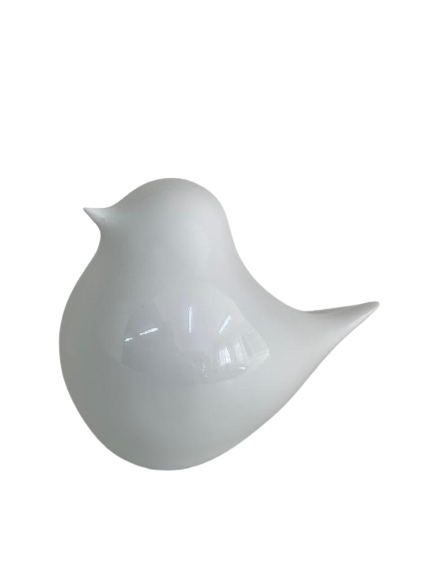 Pássaro Decorativo de Resina Fat Branco