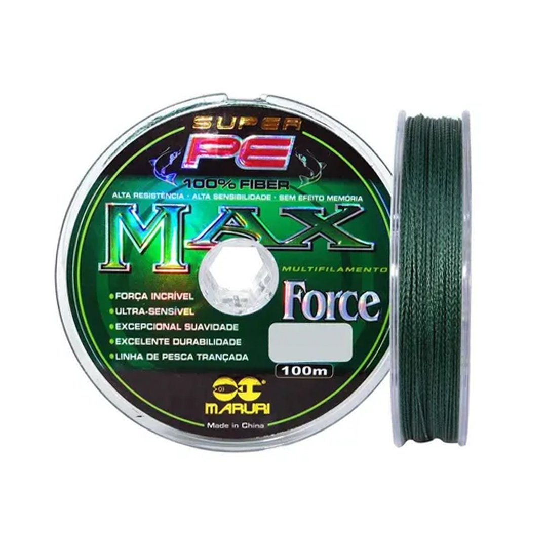 Linha de Pesca Multifilamento Maruri Max Force 4X Verde 0.30mm 44 Lb 100m