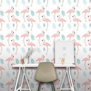 Papel de Parede ADESIVO - Flamingos