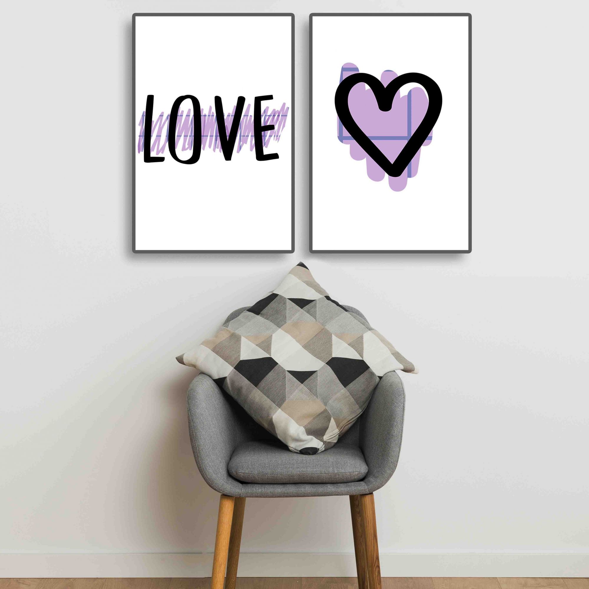 Placas decorativas em PVC - Love 