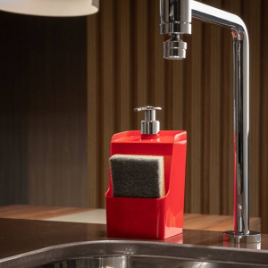 Dispenser/Porta Detergente Slim Vermelho - 18cm