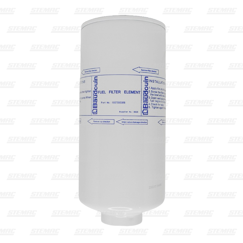 filtro de óleo combustível sedimentador baudouin 6m21g460 - pn 1007593006