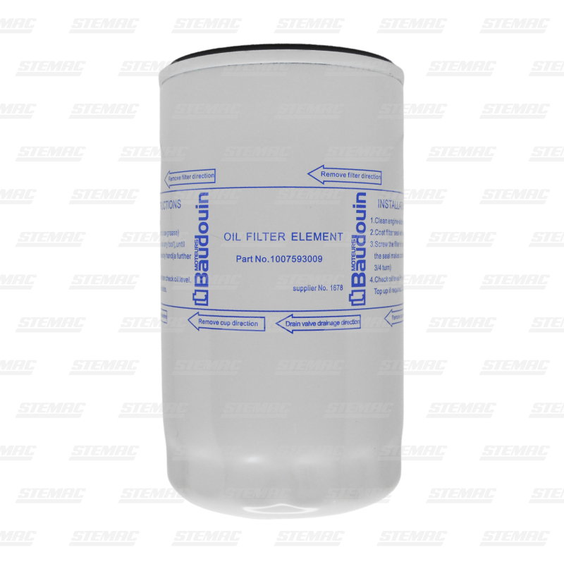 filtro de óleo lubrificante baudouin 6m21g460 - pn 1007593009