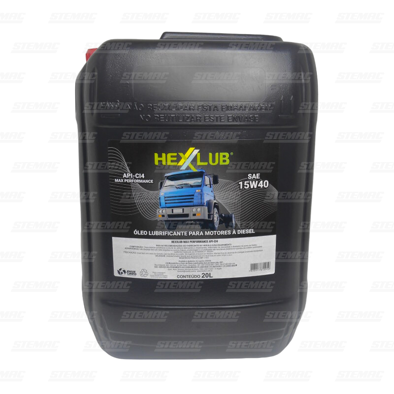 óleo lubrificante hexxlub max performance 15w40 api-ci4 20 litros