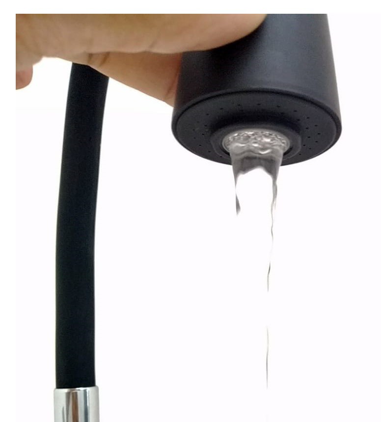 Filtro torneira de bancada bica flexivel preto arejador chuveiro e jato