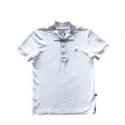 Camiseta Polo Alcool Branca/Detalhe Preto