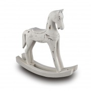 Cavalo Balanço Madeira Branco