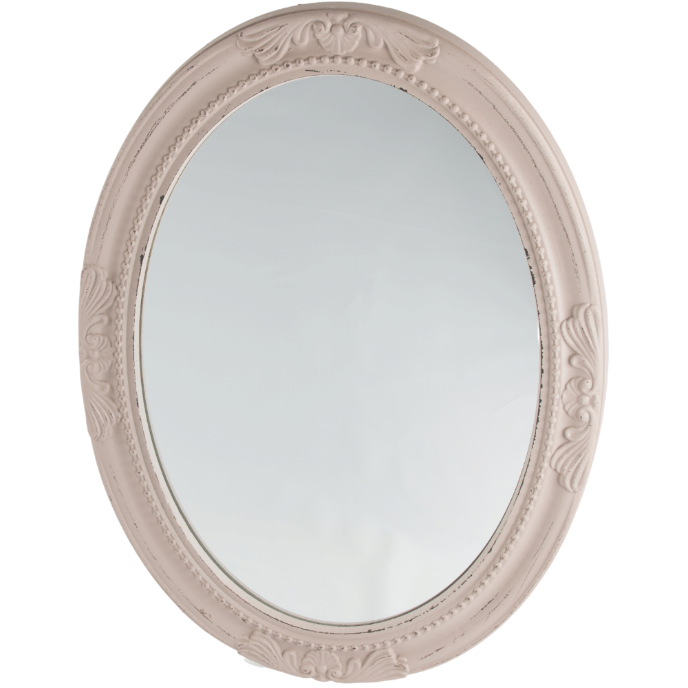 Espelho Betina Oval Moldura Madeira Entalhada