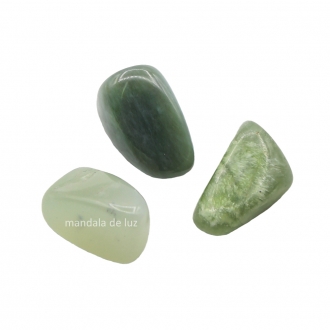 Kit 3 Pedras Jade Rolada Cristais Naturais Pedra e Cristal Natural