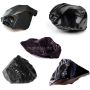 Combo 5 Pedras de Obsidiana Negra Bruta Cristal Natural