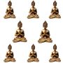Combo 8 Estátuas de Mini Buda Dourado 8,5cm - Kit Promocional Atacado