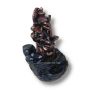 Combo Incensário Cascata Ganesha Bronze 12cm + Incenso Cone Alecrim