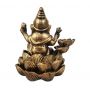 Combo Incensário Cascata Ganesha Flor de Lótus 10cm + Incenso Cone Arruda