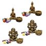 Combo 2 Estátuas de Buda + 2 Ganeshas + 4 Castiçais + 4 Kit de 7 Pedras dos Chakras