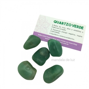 Kit da Cura Pedra Quartzo Verde Natural Cristais Naturais 100g - G
