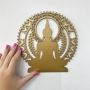 Mandala de MDF Buda Dourado Metálico 20cm - Modelo D
