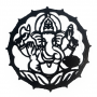 Mandala de MDF Ganesha Preta 20cm - Modelo C