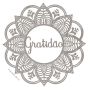 Mandala de MDF Gratidão Prateada / Prata / Cinza 20cm - Modelo F