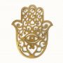Mandala de MDF Mão de Hamsá Dourada 30cm - Modelo E