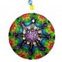 Mandala de Vidro Colorida Lua Artesanal 10cm