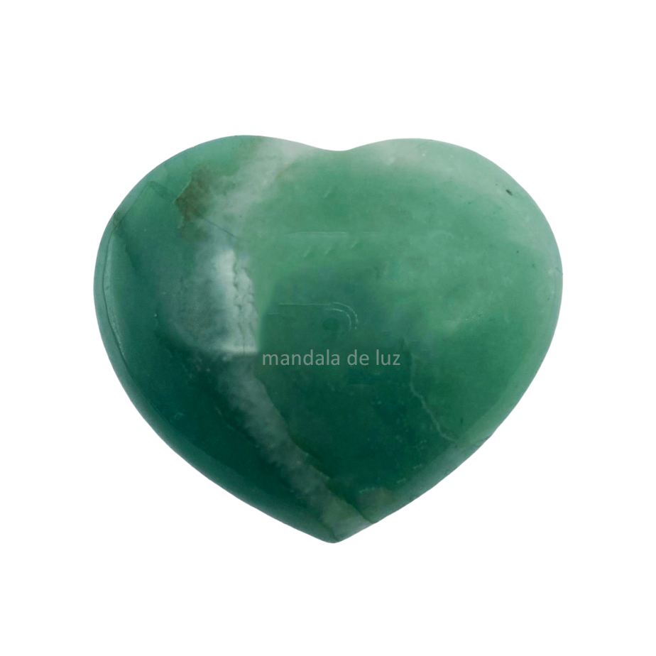 Coração de Cristal Natural de Quartzo Verde