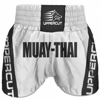 Calção Short Muay Thai Premium BR - Branco/Preto