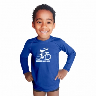 Camisa Praia Piscina Proteção UV50+ Run Kids Cycle - Azul