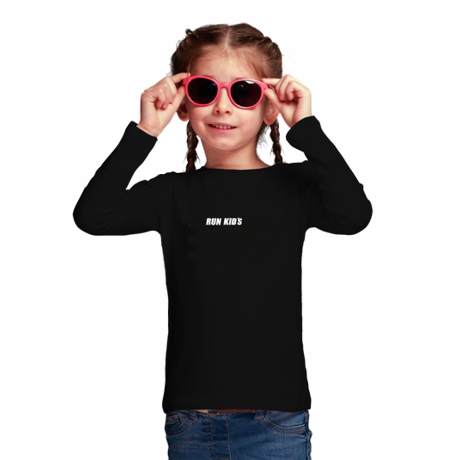 Camisa Praia Piscina Proteção UV50 Fem Run Kids Logo - Preta