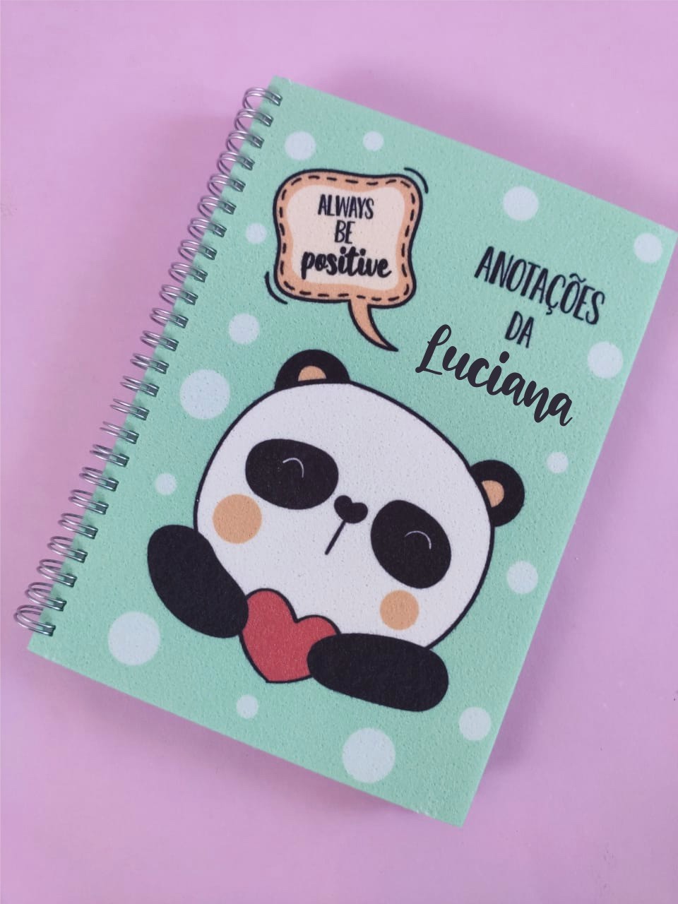 Caderno de Panda Personalizada com Nome