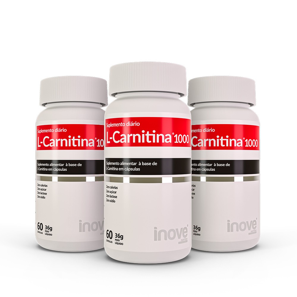 Kit L-Carnitina 1000 Termogênico ? Inove Nutrition® ? 3 potes c/ 60 cápsulas cada