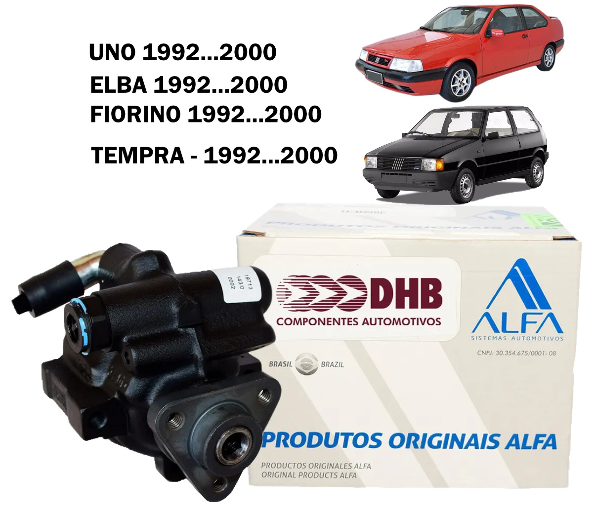 Bomba Direção Hidráulica DHB Fiat Uno 92...00, Tempra 92...00, Fiorino 92...00, Elba 92..., Premio 92...
