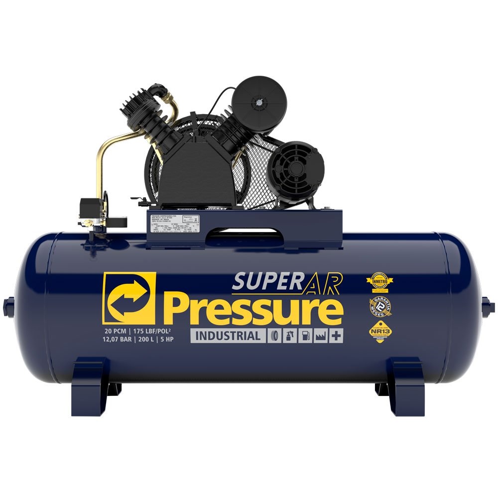 Compressor De Ar 20 Pés Monofásico Pressure Alta Pressão 175