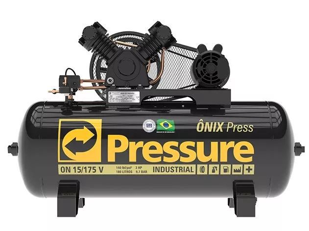 Compressor De Ar Pressure Onix Press 15 Pés 175lt 140psi 3cv