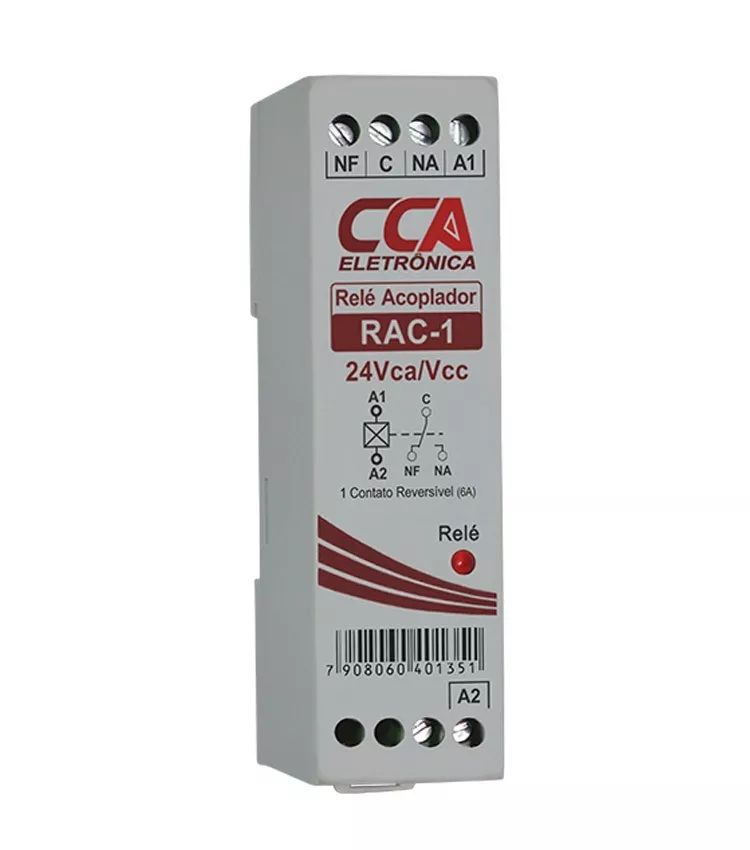Relé Acoplador Interface 24vcc / Vca C/ 1 Contato Reversível