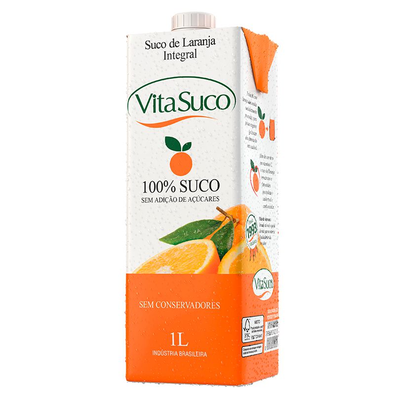Suco Integral - 1 Litro - Laranja - Vita Suco - Cx 12un