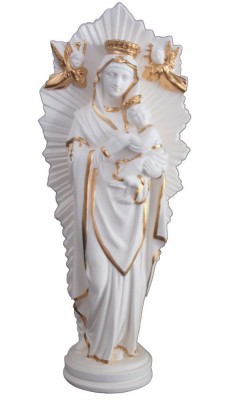 Nossa Senhora do Perpétuo Socorro, Branca / Dourada, Resina, 42cm
