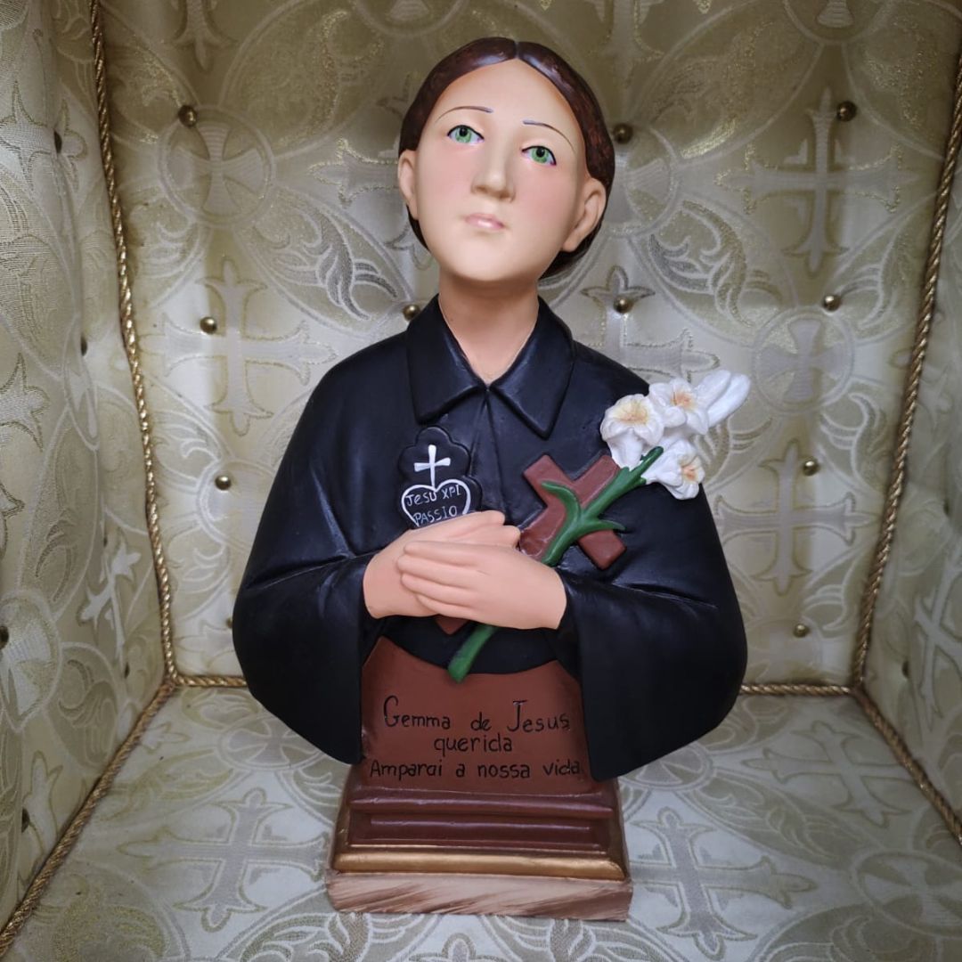 Busto de Santa Gema Galgani em Resina, 37cm