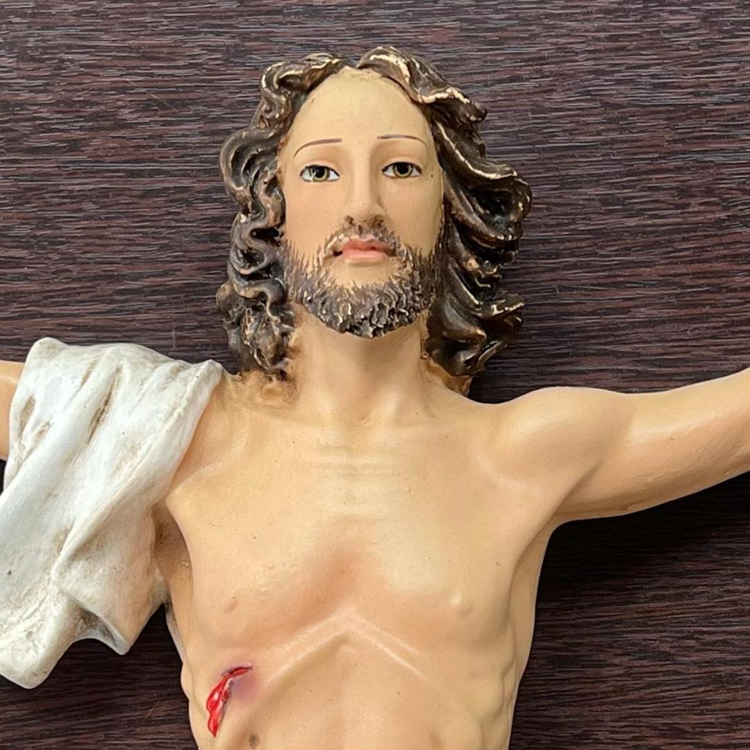 Cristo Ressuscitado de Parede, Resina, 30cm